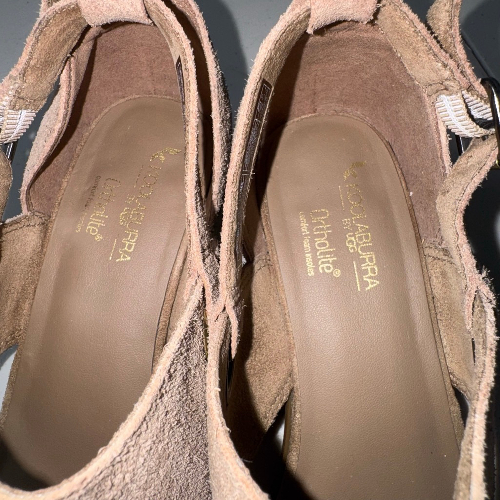 Koolaburra by UGG Kaiah Suede Block Heel Ankle Strap Sandals 8.5 Amphora - Picture 10 of 10